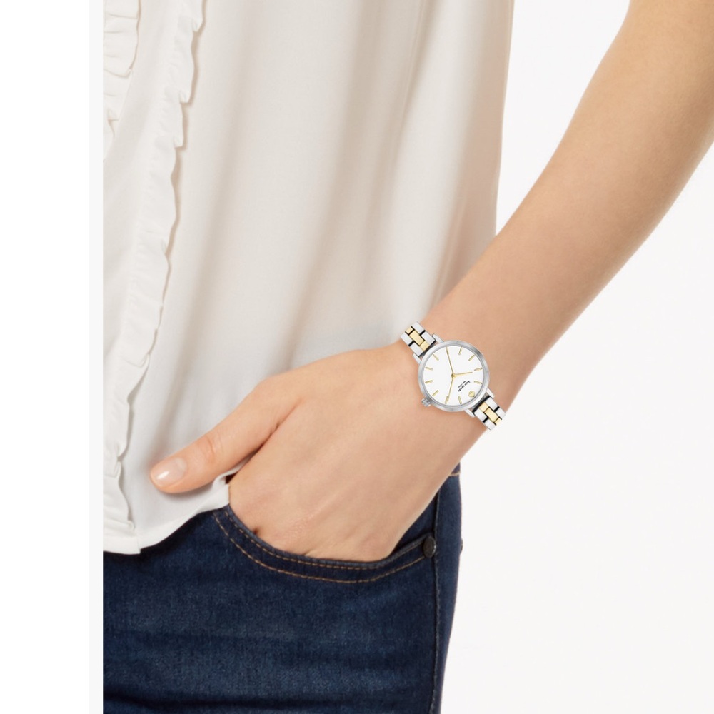 kate spade new york Metro Two-Tone Stainless Steel Bracelet Watch 30mm NWT - Picture 11 of 11